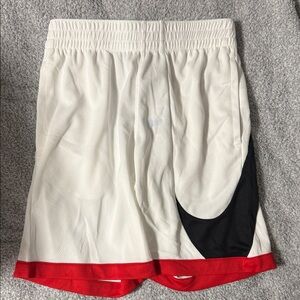 Boys Nike Basketball Shorts White and Red Athletic Shorts with Black Accent